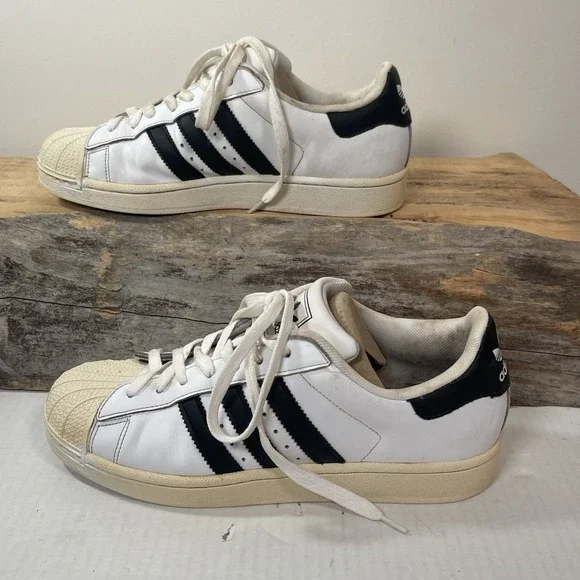 Men's Adidas Superstar 2 White Leather Athletic Tennis‎ Shoes G17068 - 7.5 READ - Picture 8 of 10